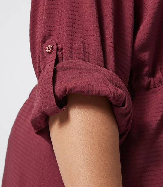 Belle Curve Tie Waist Tunic Shirt