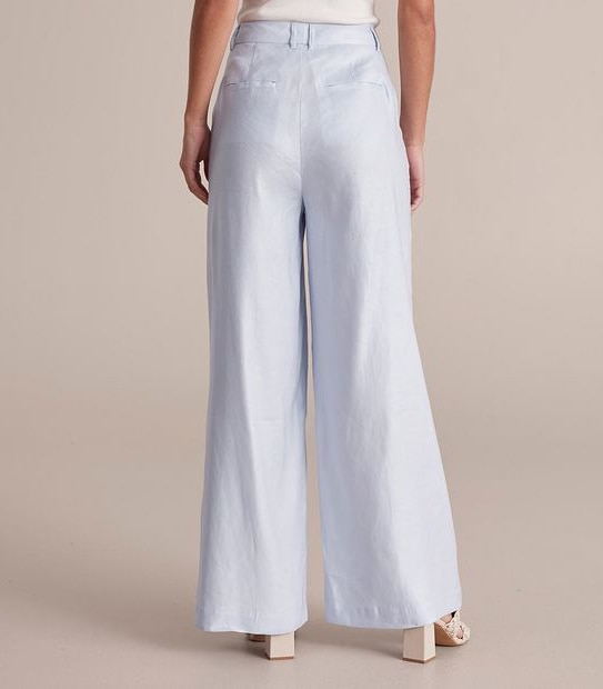 Preview Linen Blend Wide Leg Pants