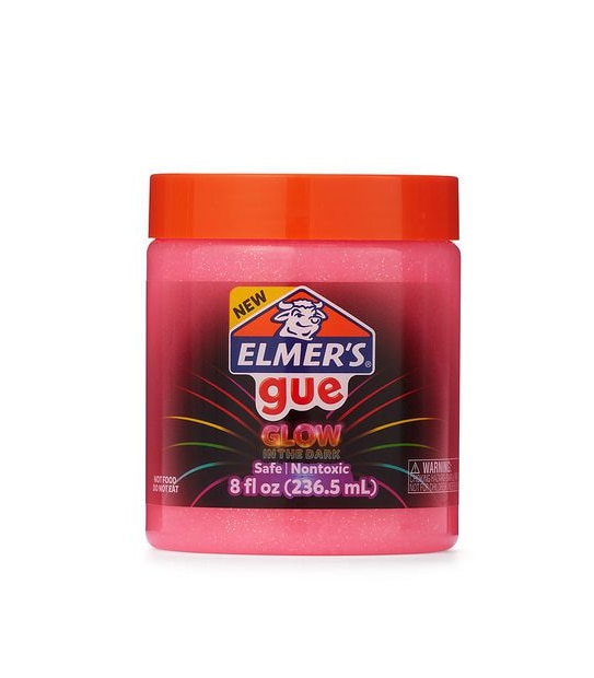 Elmer’s Gue Premade Slime, 8oz Jar - Pink Glow In The Dark