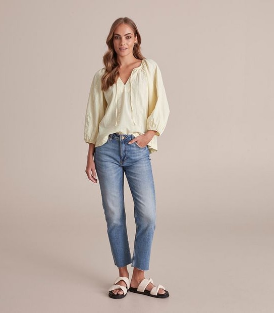 Double Stripe Peasant Blouse 5 of 6