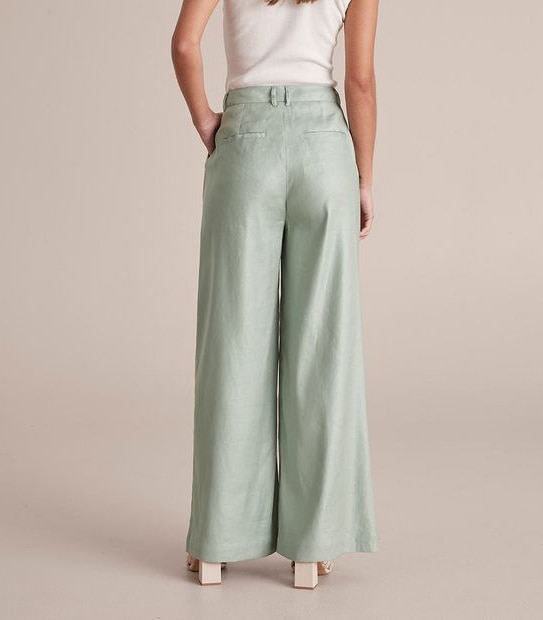 Preview Linen Blend Wide Leg Pants