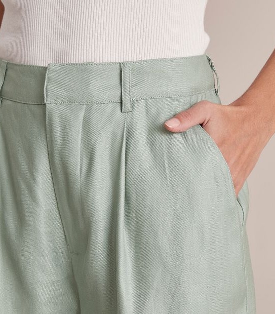 Preview Linen Blend Wide Leg Pants