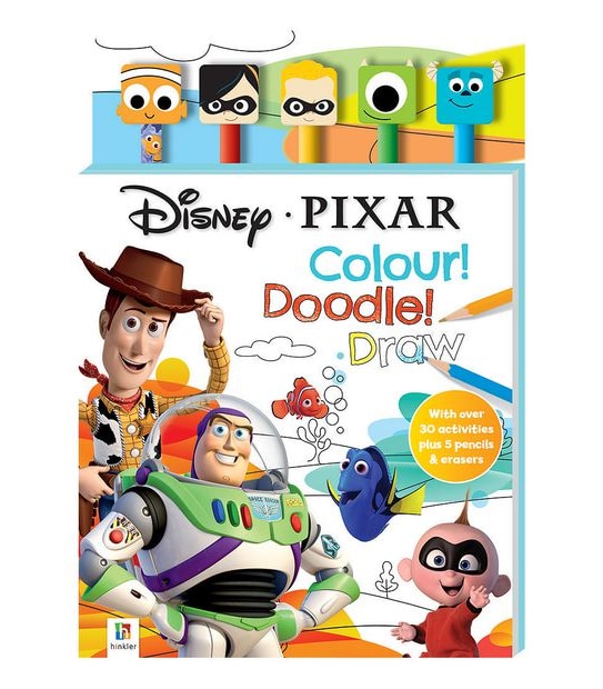 Disney Pixar 5-Pencil and Eraser Set 
