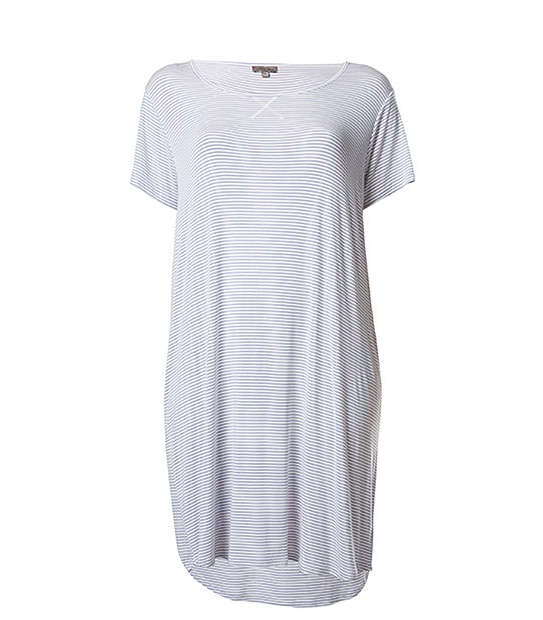Belle Curve Nightie - White Stripes