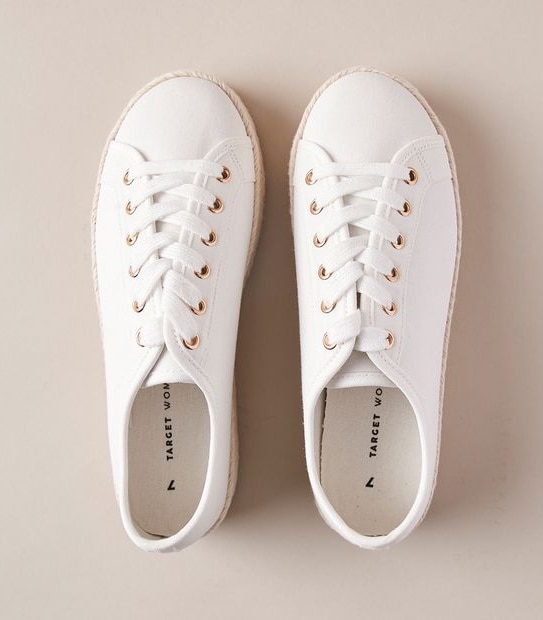 Womens Pamela Espadrille Lace-Up Sneakers