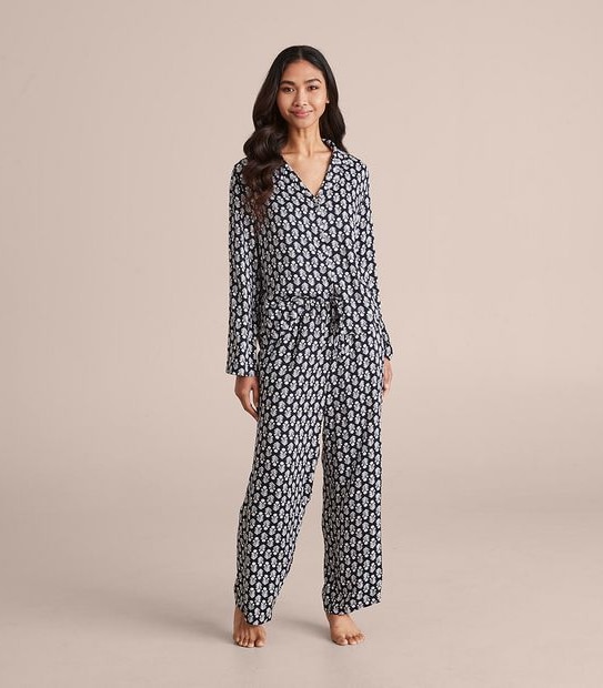 Woven Viscose Satin Pyjama Set