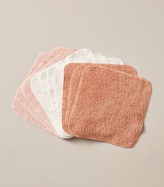 10 Pack bub. Organic Cotton Baby Wash Cloths