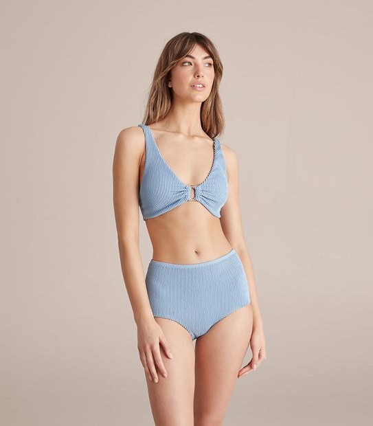 Crinkle Plunge Swim Bikini Top