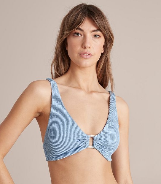 Crinkle Plunge Swim Bikini Top