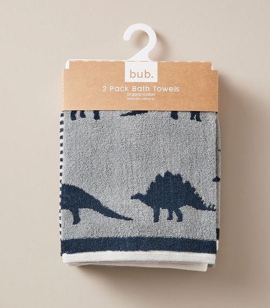 2 Pack bub. Organic Cotton Bath Towels