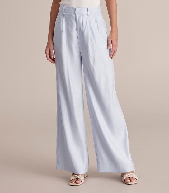 Preview Linen Blend Wide Leg Pants