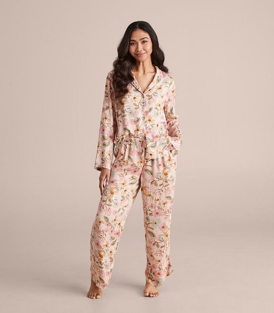 Woven Viscose Satin Pyjama Set