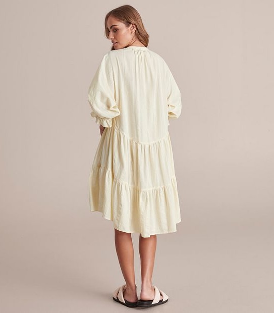 Double Stripe Tiered Mini Dress