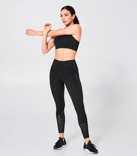 Active Full Length Lycra Infinity Tights - Black/White Flecked