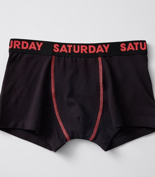 Maxx Older Boys 7 Pack Days Of The Week Trunks - Black