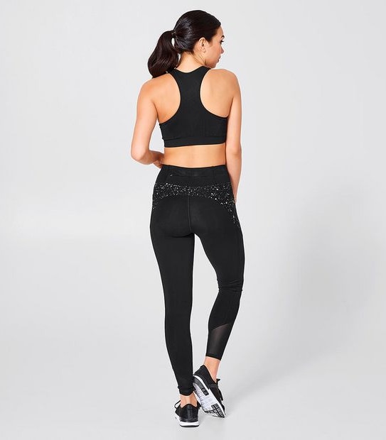 Active Full Length Lycra Infinity Tights - Black/White Flecked