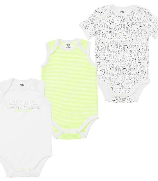 Baby 3 Pack Bodysuits - Safari