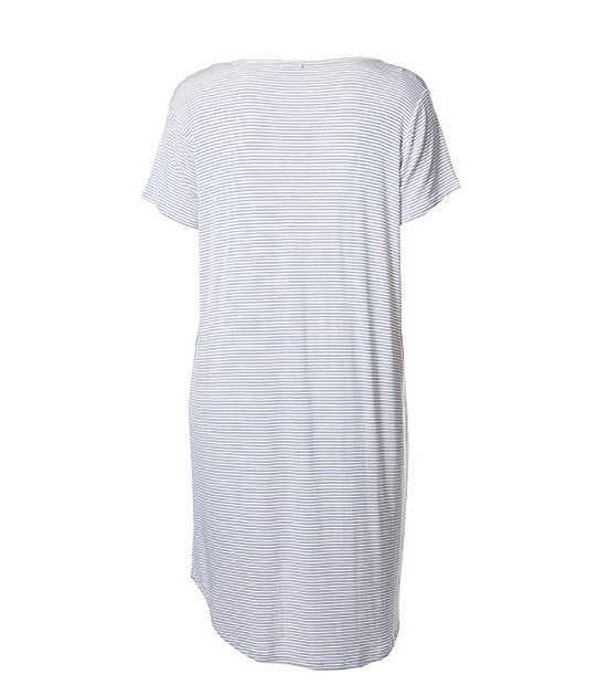 Belle Curve Nightie - White Stripes