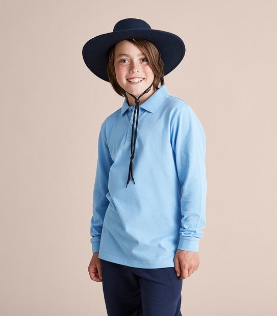Kids Wide Brimmed School Hat - Navy Blue