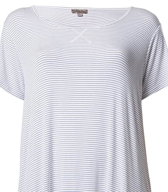 Belle Curve Nightie - White Stripes
