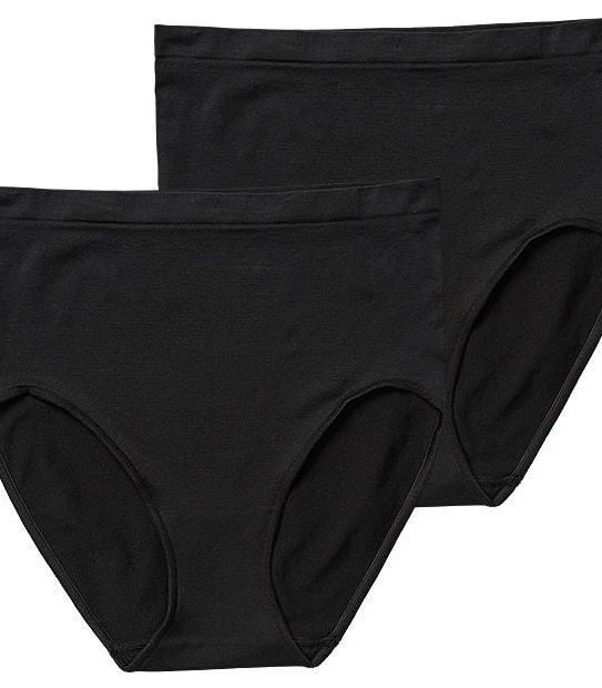 2 Pack Seamfree Full Briefs - Black
