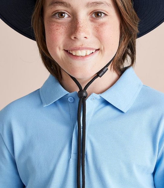 Kids Wide Brimmed School Hat - Navy Blue