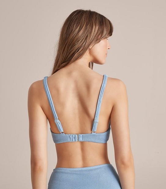 Crinkle Plunge Swim Bikini Top