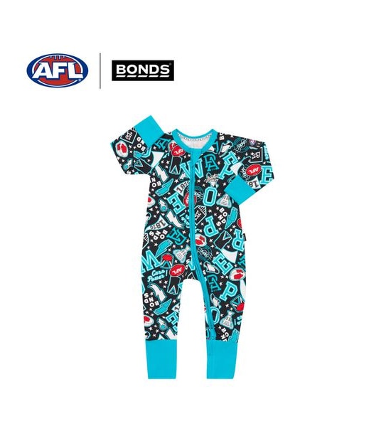Bonds Baby AFL Port Adelaide Zip Wondersuit Coverall