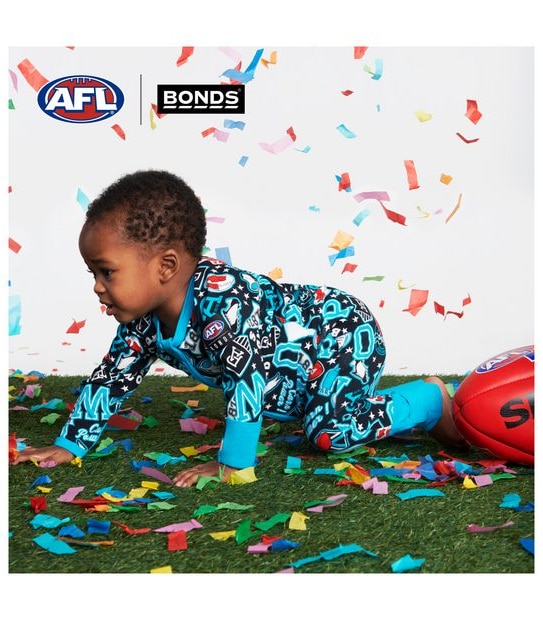 Bonds Baby AFL Port Adelaide Zip Wondersuit Coverall