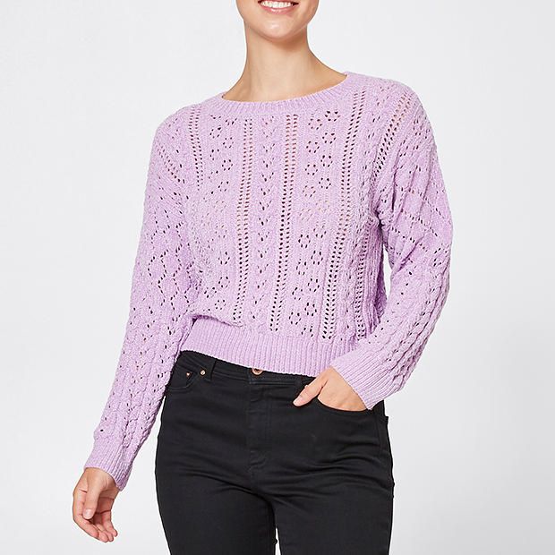 Pointelle Cropped Chenille Jumper Pointelle Cropped Chenille Jumper
