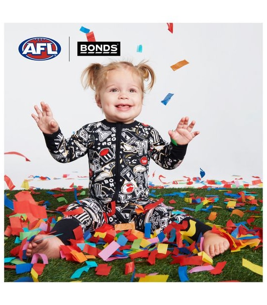 Bonds Baby AFL Collingwood Zip Wondersuit Coverall