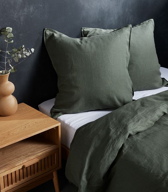 Lilah Linen European Pillowcase - Thyme | Target Australia