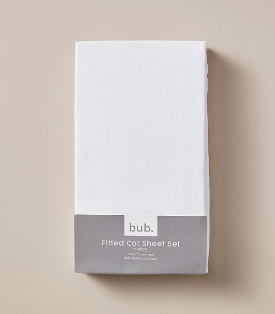 bub. Fitted Cot Sheet Set 2 Pack