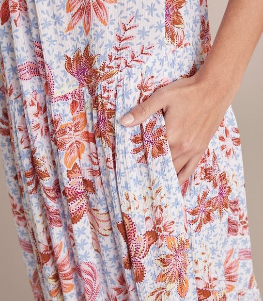 Resort Crinkle Tiered Midi Dress