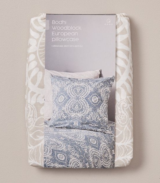 Bodhi Woodblock European Pillowcase