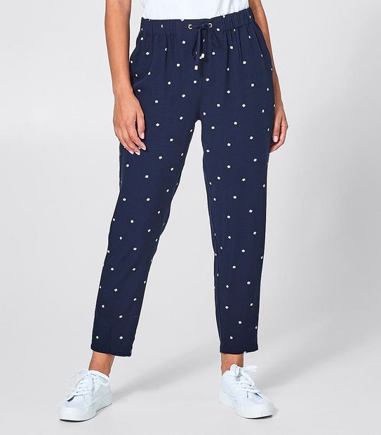 Soft Jogger Pants - Navy Blue Geo Print