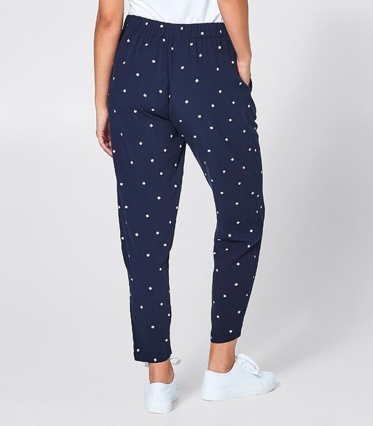 Soft Jogger Pants - Navy Blue Geo Print