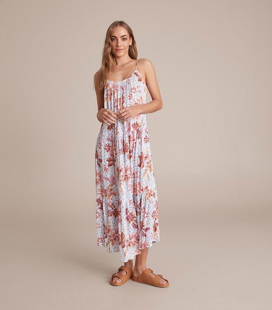 Resort Crinkle Tiered Midi Dress