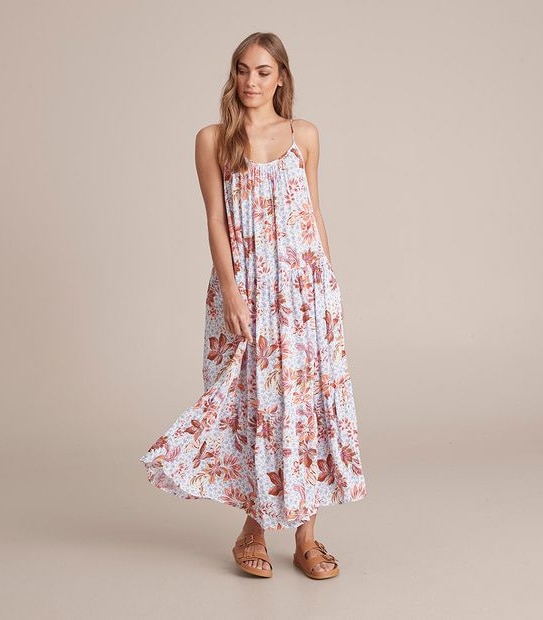 Resort Crinkle Tiered Midi Dress