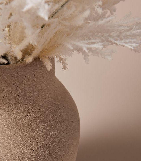 Faux Neutral Arrangement in Sandy Vase