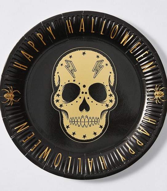 Halloween 8 Pack Skull Paper Plates