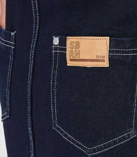 SBRN Denim Pinafore with Pocket - Dark Wash Blue