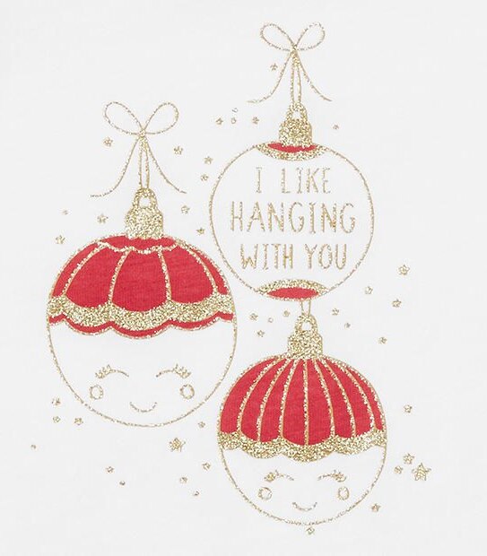 Baby 'I Like Hanging With You' Xmas Print T-Shirt