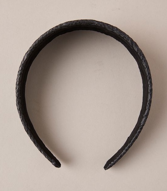 Flat Large Woven Headband - Black