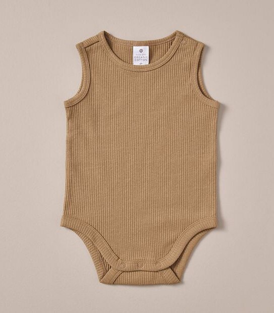 S23 246342_02 UNI SL RIB 5PK BODYSUIT OLIVNTE/BRWN