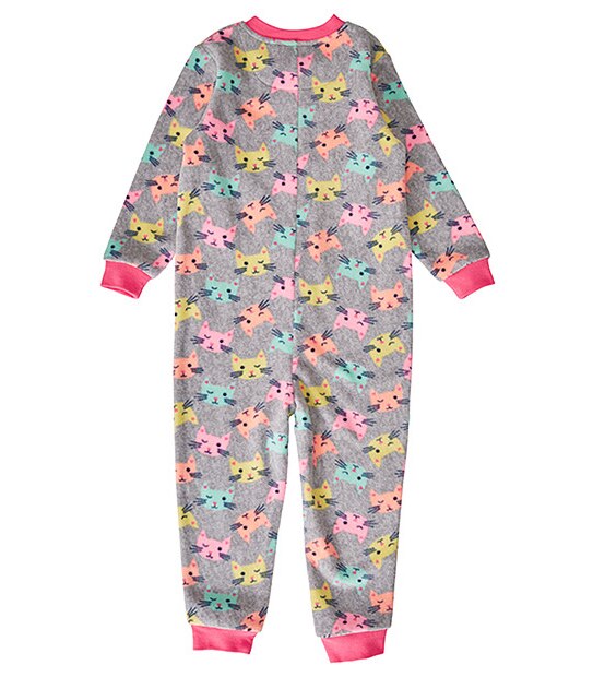 Cat Print Fleece Sleepsuit