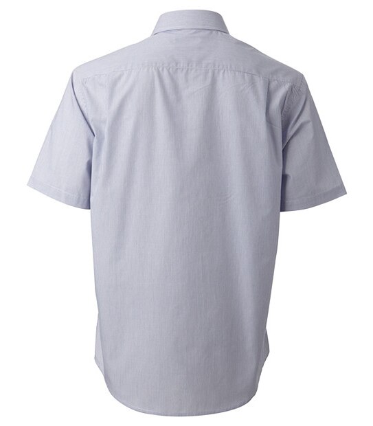 Men's Short Sleeve Fine Stripe Business Shirt - Sky / White