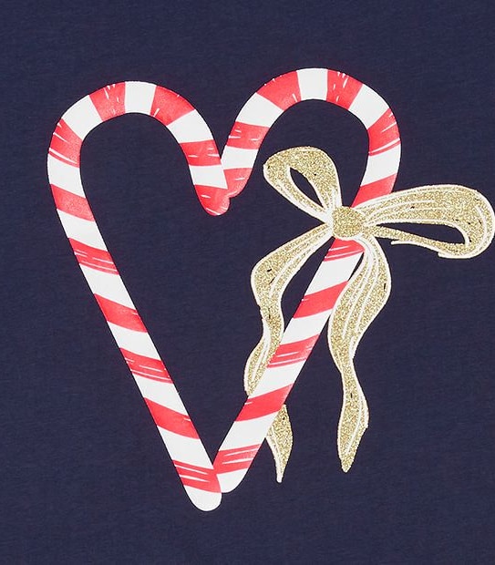 Candy Cane Heart Placement Print T-Shirt