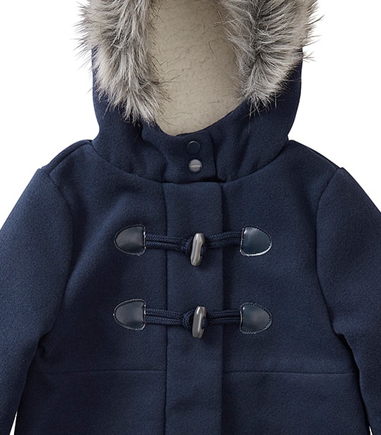 Duffle Coat With Artificial Fur Trim