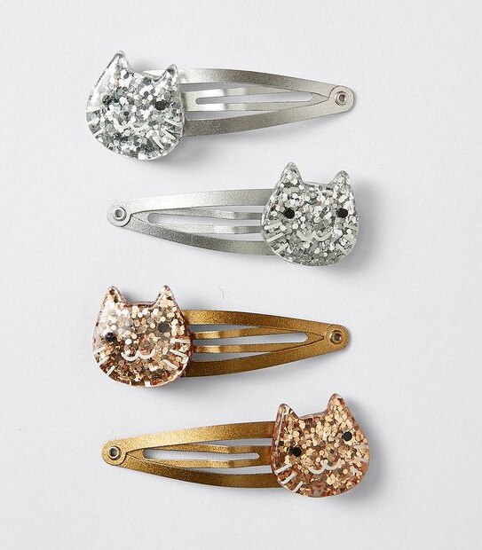 Kids Cat Hairclips 4 Pack
